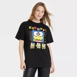 hello kitty keroppi black graphic t-shirt